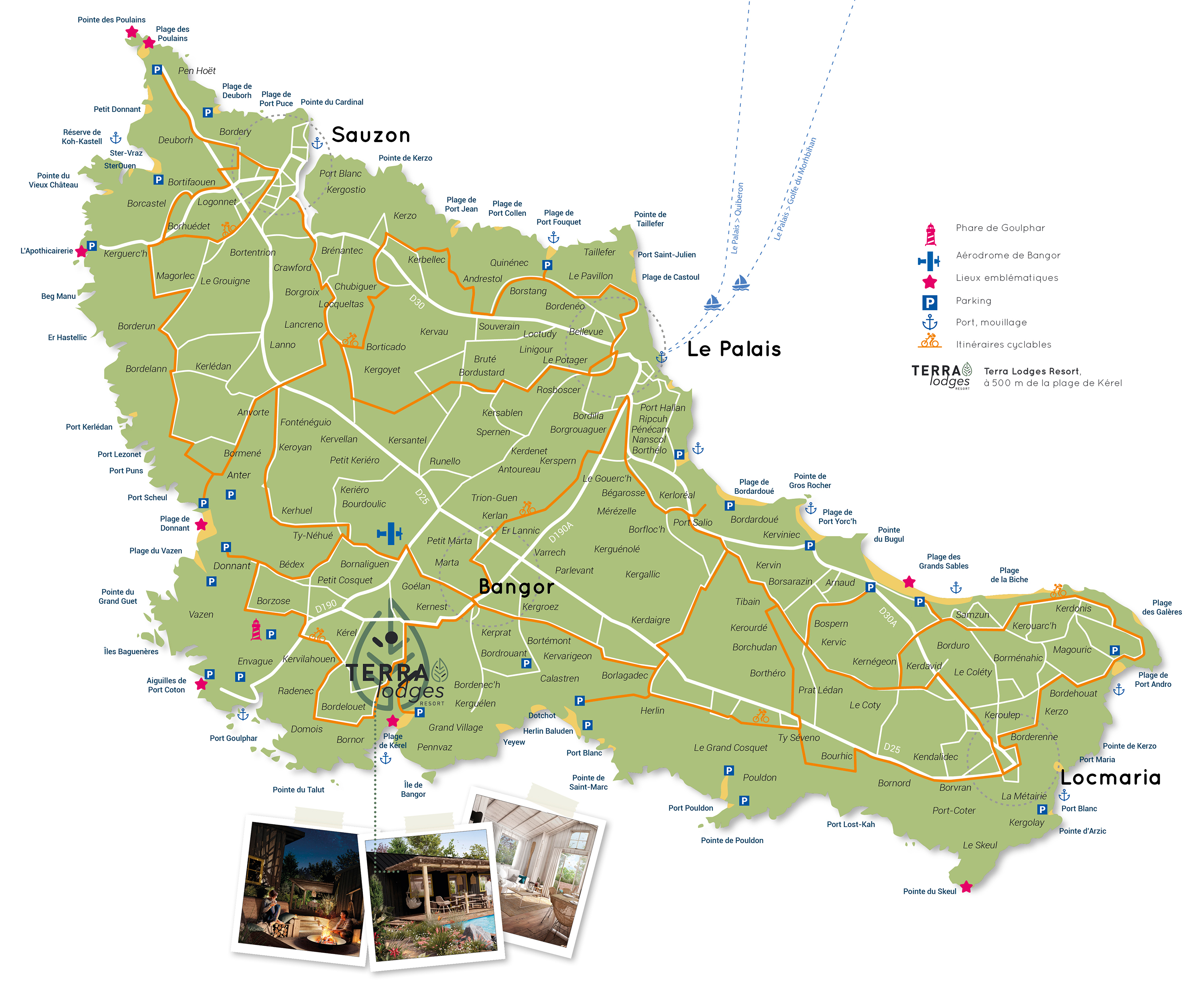 Plan de situation Terra Lodges Resort à Belle-Île-en-Mer